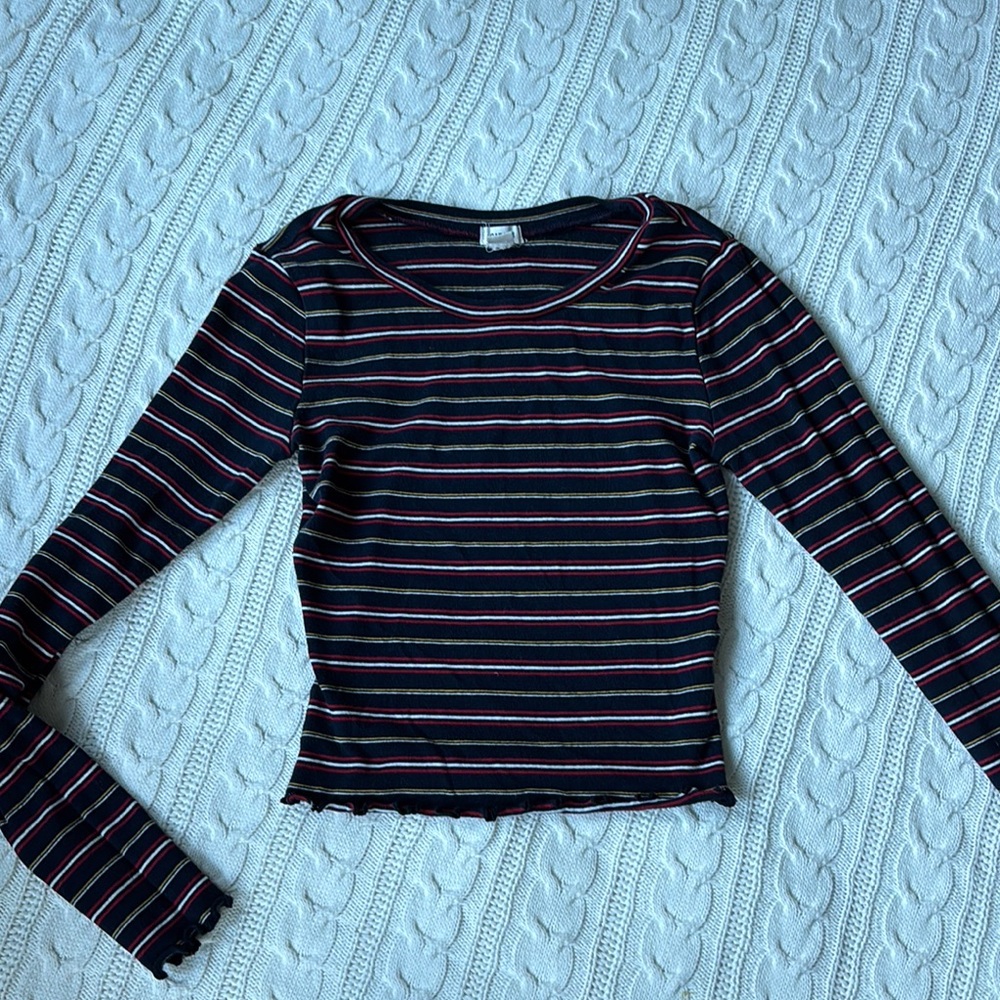 GARAGE Striped Long Sleeve Top